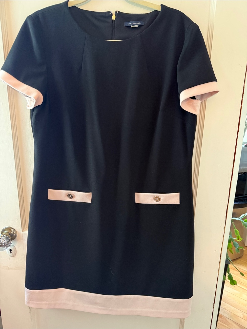 Tommy Hilfiger Black Mini Dress with Pink Trim